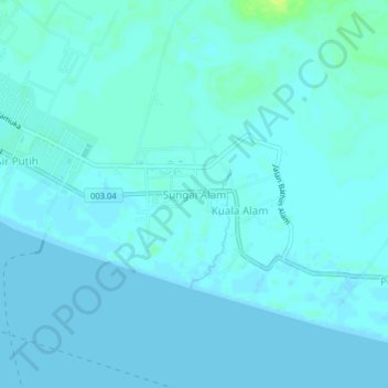 Топографічна карта Sungai Alam, висота, рельєф