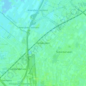 Топографічна карта Holkerveen, висота, рельєф