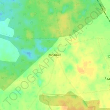 Топографічна карта Лютівка, висота, рельєф