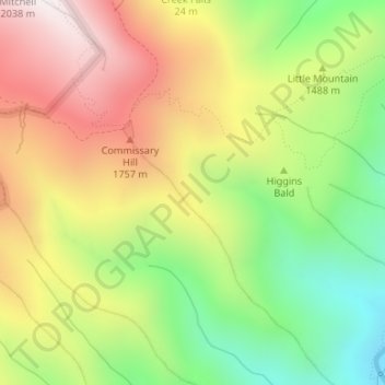 Топографічна карта Аппалачі, висота, рельєф
