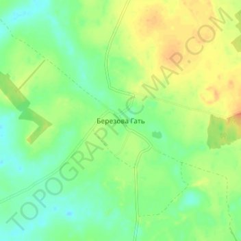 Топографічна карта Березова Гать, висота, рельєф