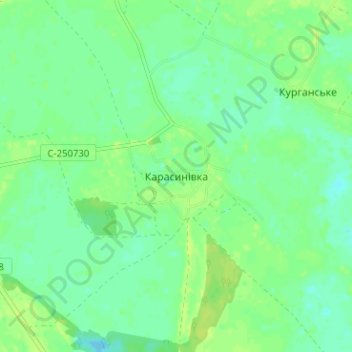 Топографічна карта Карасинівка, висота, рельєф
