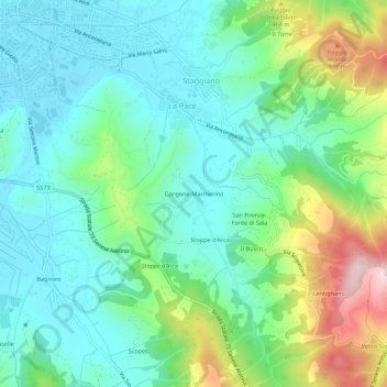 Топографічна карта Gorgone-Marmorino, висота, рельєф
