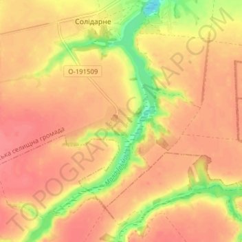 Топографічна карта Чернецьке, висота, рельєф