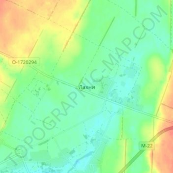 Топографічна карта Лахни, висота, рельєф
