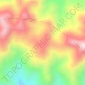 Топографічна карта BANJARAN CROCKER, висота, рельєф