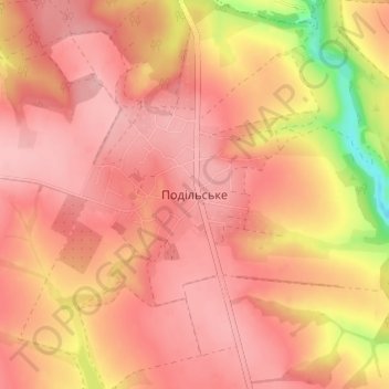 Топографічна карта Подільське, висота, рельєф