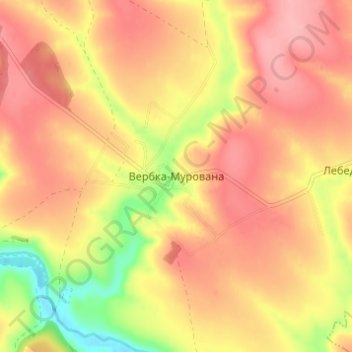 Топографічна карта Вербка-Мурована, висота, рельєф