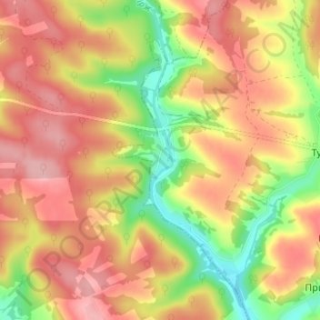 Топографічна карта Плоска, висота, рельєф