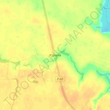 Топографічна карта Юрівка, висота, рельєф