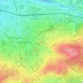 Топографічна карта Góra Ceglana, висота, рельєф