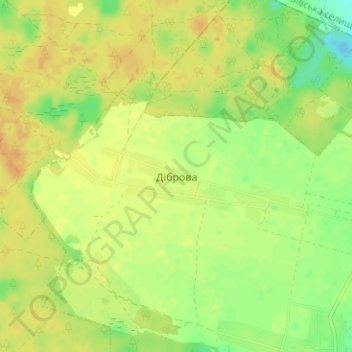 Топографічна карта Діброва, висота, рельєф