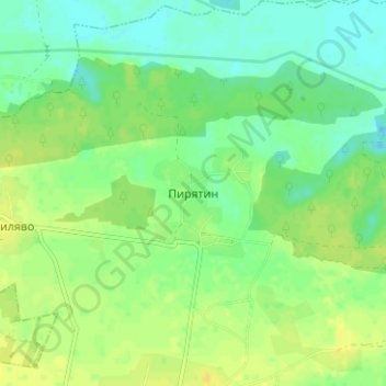 Топографічна карта Пирятин, висота, рельєф