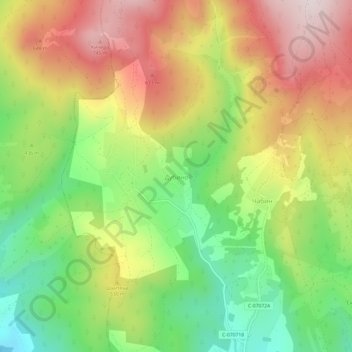 Топографічна карта Дубино, висота, рельєф
