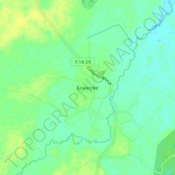 Топографічна карта Блажове, висота, рельєф