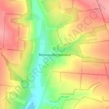 Топографічна карта Верхньобогданівка, висота, рельєф
