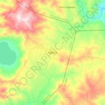 Топографічна карта Ayarza, висота, рельєф