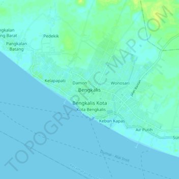 Топографічна карта Bengkalis, висота, рельєф