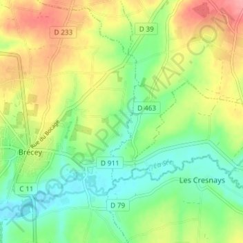 Топографічна карта Cuvette, висота, рельєф