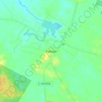 Топографічна карта Бараші, висота, рельєф