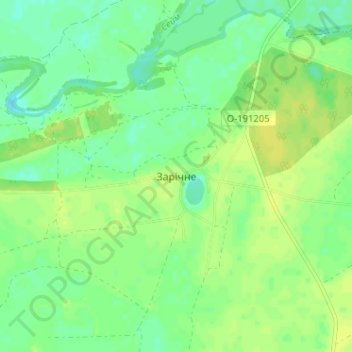 Топографічна карта Зарічне, висота, рельєф