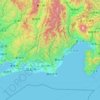 Топографічна карта Сідзуока, висота, рельєф