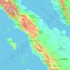 Топографічна карта Sumatera Utara, висота, рельєф
