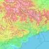 Топографічна карта Alpes Maritimes, висота, рельєф