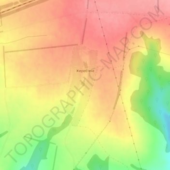 Топографічна карта Жереб’яче, висота, рельєф