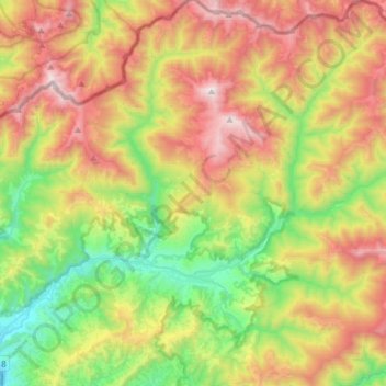 Топографічна карта Поляни, висота, рельєф