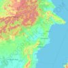 Топографічна карта Східний Калімантан, висота, рельєф