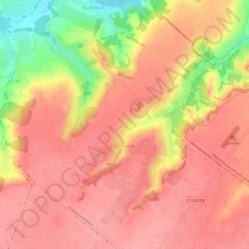 Топографічна карта Долина, висота, рельєф