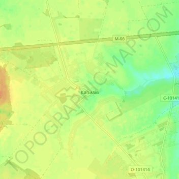 Топографічна карта Копилів, висота, рельєф