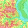 Топографічна карта Національний природний парк «Гомільшанські ліси», висота, рельєф
