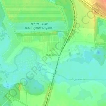 Топографічна карта Новоселиця, висота, рельєф
