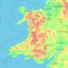 Топографічна карта Уельс, висота, рельєф