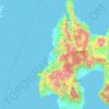 Топографічна карта Західне Сулавесі, висота, рельєф
