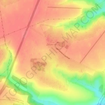 Топографічна карта Дерегівка, висота, рельєф