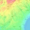 Топографічна карта Джорджія, висота, рельєф