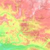 Топографічна карта Північне Убангі, висота, рельєф