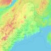 Топографічна карта Мен, висота, рельєф