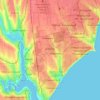 Топографічна карта Таїровська селищна рада, висота, рельєф