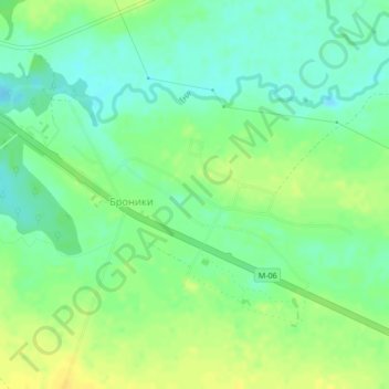Топографічна карта Броники, висота, рельєф