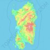 Топографічна карта Сардинія, висота, рельєф
