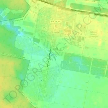 Топографічна карта Щасливе, висота, рельєф