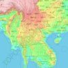 Топографічна карта Mekong, висота, рельєф