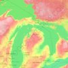 Топографічна карта Мічиган, висота, рельєф