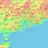 Топографічна карта Ґуандун, висота, рельєф