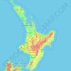 Топографічна карта Північний острів, висота, рельєф