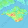 Топографічна карта Isle of Wight, висота, рельєф
